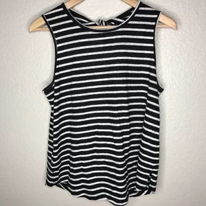Old Navy B&W Striped Tank Top keyhole Size small